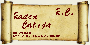 Raden Čalija vizit kartica